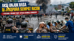 Aksi Unjuk Rasa di Kota Jayapura Sempat Ricuh.
